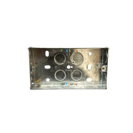2 Gang Metal back box 25mm Metal Double Pattress Box 25 mm, Back Box Double Mounting for Electrical Sockets 2 Gang Galvanised Steel Installation Boxes 25 mm - 1 PACK