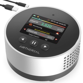 Airthereal Portable Radon Detector for Home – 504-Day Data Storage for Long Term Monitoring, LCD Color Display, Fast 6H Results, Long Battery Life, Audible & Visual Alarm - Upgraded 2025 Version