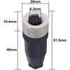 M12 8-Pin Female Circular Aviation Connector Plug 12mm Waterproof Circular