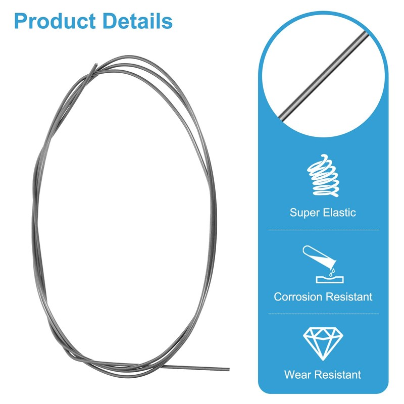 uxcell 3 Feet Nitinol Wire, 1mm 40° Super Elastic Nitinol