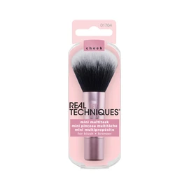 REAL TECHNIQUES Real Techniques Mini Multitask Makeup Brush, For Blush, Bronzer and Powder, Face Brush with Custom-Cut Synthetic Bristles, For Loose and Pressed Powder, Travel Sized, Vegan and Cruelty-Free, 1 Count