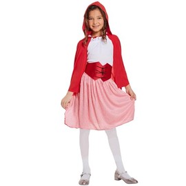 My Illusions Girls Little Red Riding Hood Character Costume Kids World Book Day Fancy Dress with Tights (Small Age 4-6)