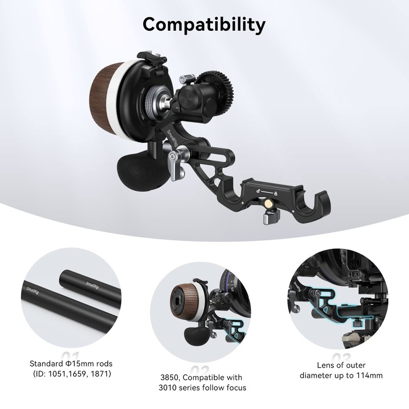 SMALLRIG 15mm Rod Clamp, Installed and Released from Upwards with