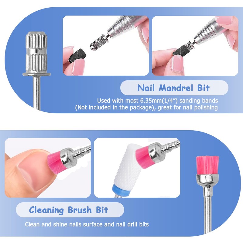 Mesee Nail Drill Bits Set, 10Pcs Tungsten Carbide Nail File