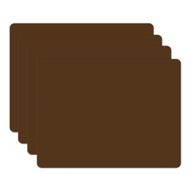 Silicone Placemats, Food-Grade Non-Slip Waterproof, Dining, Stain Resistant, Countertop Protector, Kitchen Counter Mat, Heat Resistant, Baking mat Dishwasher Safe (15.7x11.8Inch-4pack, Coffee)