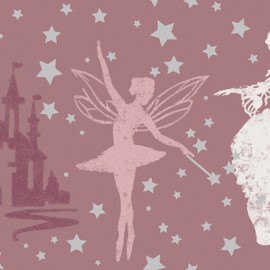 Tempaper Kids Pink and Metallic Silver Princess | Designer Removable Peel and Stick Borders and Stripes