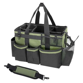 Cleaning Caddy Organize Bag with Spray bottle & Towel,Handles for Cleaners & Housekeeper,Under Sink & Car Cleaning Tool Organizers Bag with Adjustable Shoulder Strap&Waist Belt (Green)