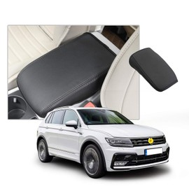 CDEFG Compatible with VW Tiguan 2 MK2 2016-2022 2023 / Seat Tarraco FR Car Armrest Box Cover Center Console Saver Covers leatherette leather R-Line Allspace Accessories (Black Line)