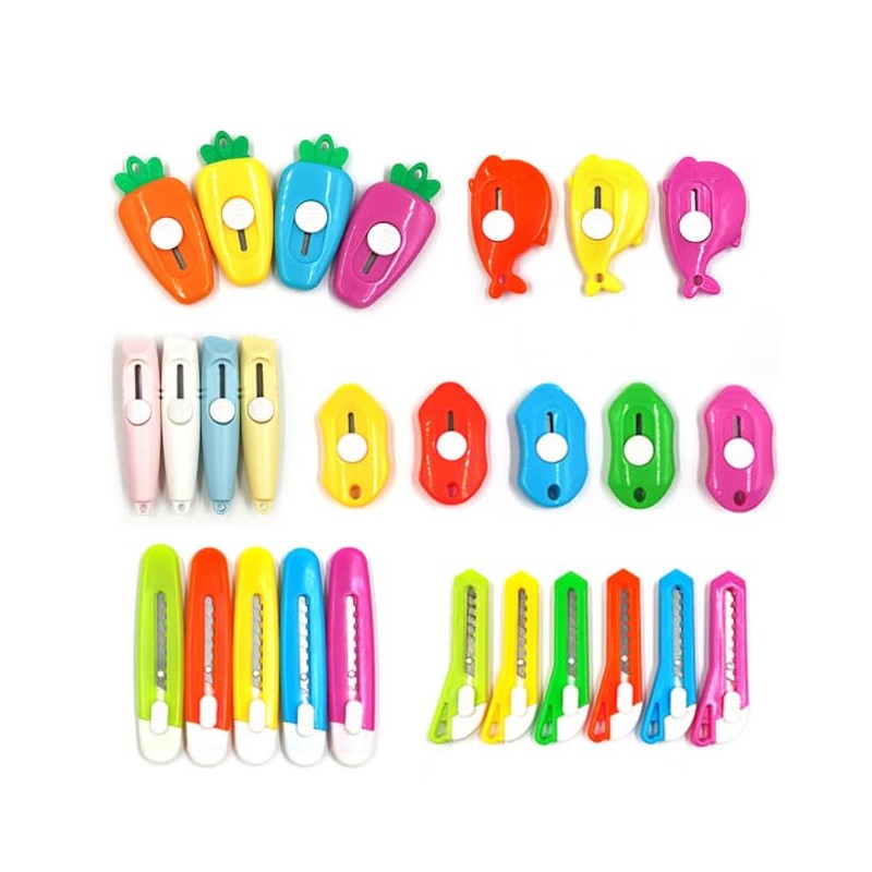 Pocket Box Cutter Mini Retractable Utility Knife Cutter Letter Opener,