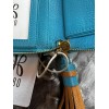 HOBO INTERNATIONAL~ NILA~Large Zip-Around Clutch Wallet~AQUA PEBBLE LEATHER~NWT!