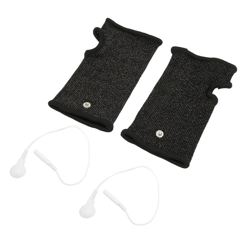 2pcs Conductive Wristband Reduce Pain Swelling Silver Fiber Elastic for