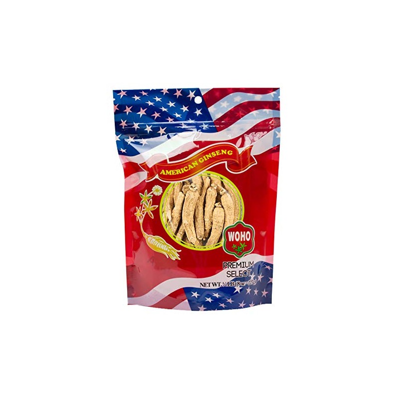 Woho Long Large #101.8 American Ginseng Roots 8 Oz Bag