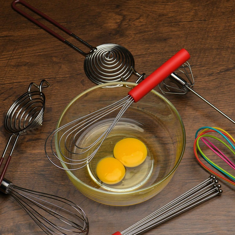 Flat Whisk Silicone Handle Non Slip 10" - 5 Wires