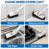 360° Rotating Grout Cleaning Brush with Scraper – Hard Bristle