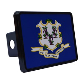 Connecticut State Flag Trailer Hitch Cover Plug CT