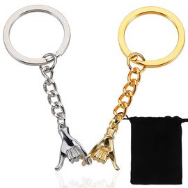 PNPGDYK 2PCS Promise Keychain Gift, Pinky Anniversary Couples Matching Gifts Best Friend Girlfriend Boyfriend Love Christmas Valentine's Day Wedding Gifts Keychain