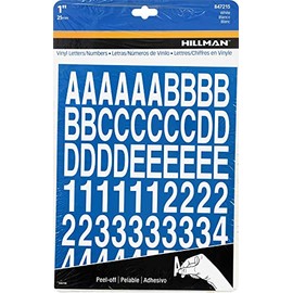 Hillman 847215 1-Inch Die-Cut Letters/Numbers Kit, White