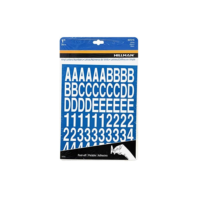 Hillman 847215 1-Inch Die-Cut Letters/Numbers Kit, White