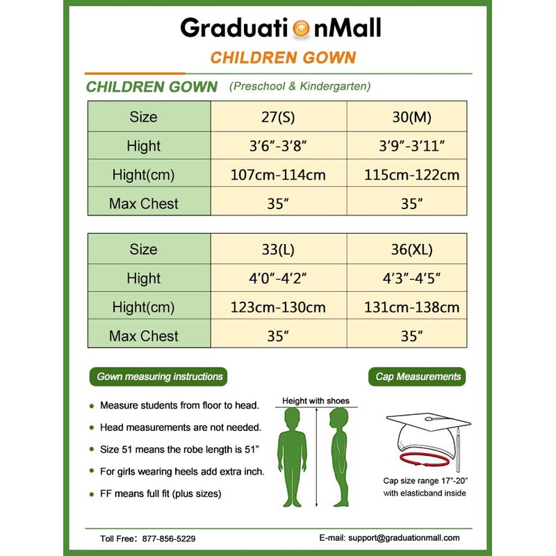 GraduationMall Matte Kindergarten & Preschool Graduation Gown Cap Set with