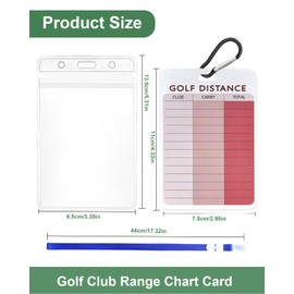 Swooflia 1 Pcs Golf Club Distance Card - Women Golf Club Range Chart Card Swing Minder Reference & Blank Distance Yardage Scorecard, Golf Bag Accessories Gifts for Golfers
