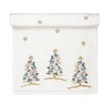 GreenGate Lucie Xmas Table Runner White with Fir Trees Embroidered