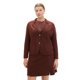 TOM TAILOR womens plus size blazer, 32404 - Raisin Melange