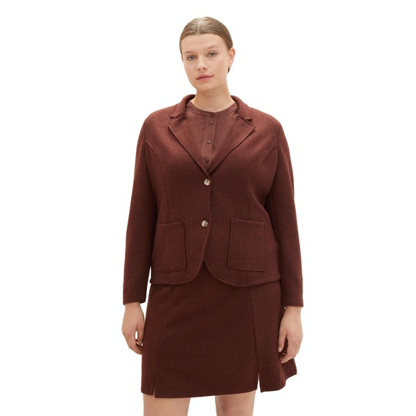 TOM TAILOR womens plus size blazer, 32404 - Raisin Melange