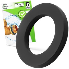 Flat Rubber Seal - Set of 5 - Rubber Seal is for an Inlet Hose with a Thread 3/4 Inch - Warranty 5 Years ONIX TECH