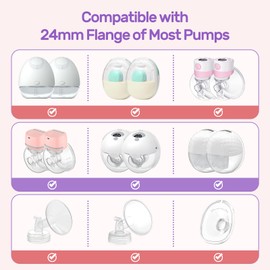 Nuliie 10PCS 21mm Flange Inserts Compatible with Spectra/Momcozy/TSRETE/Elvie/BellababyWillow/Nuliie Breast Pumps 24mm Flanges/Shield, BPA Free Flange Sizing Kit