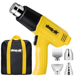 SHOP·AIR 1200W Heat Gun 750~1020℉, Fast Heating Heavy Duty Hot Air Gun Kit Variable Temperature Control Overload Protection, 4 Nozzles for Crafts, Shrinking PVC, Stripping Paint(Carry Bag Included)