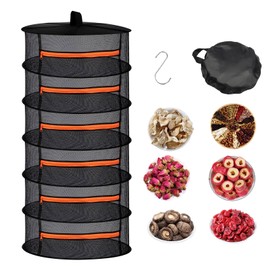 Forbabe 6-Layer Drying Net Herb Dryer Hanging with Hook Drying Net Herb Net for Drying Mesh Drying Net for Plant, Herbs, Spices, Vegetables, Meat