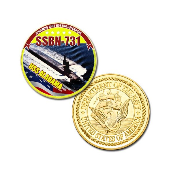 U.S Navy USS ALABAMA SSBN-731 GP printed Challenge coin