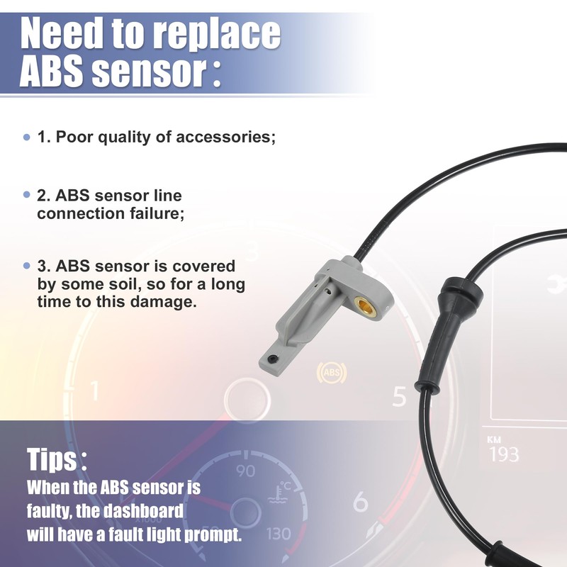 QUARKZMAN 2 Pieces Rear Left Right ABS Sensor Wheel Speed