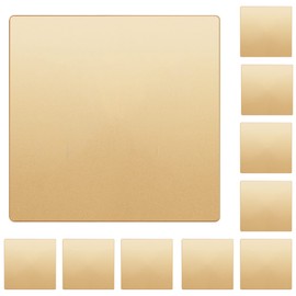 LIDER Double Blank Wall Plate, Temperature and Impact Resistant, UL Listed, Polycarbonate Thermoplastic, Screwless Design, Matte Finish, Modern Upgrade, Midsize, 2-Gang, 4.88” x 4.92”, Gold, 10 Pack