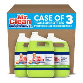 P&G Professional Floor Cleaner from Mr. Clean Professional, Bulk Liquid Concentrate for Hardwood, Tile, or Terrazzo Floors, Commercial Use, Lemon Scent, 1 Gal. (Case of 3)