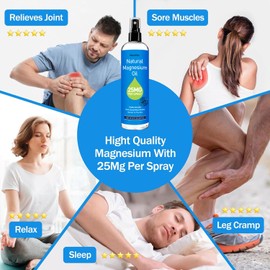 WhereHike Magnesium Spray, Pure Magnesium Oil Spray for Feet,Ideal Gift for Muscle Relaxation&Better Sleep,Rapid Absorption,Quick Drying Without Residue-Unflavored