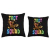 Funny Running Turkey Sunglasses Trot Squad Thanksgiving Throw Pillow
