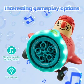 Arolo Bubble Machine, Automatic Bubble Blower with LED Lights, Musical Bubble Maker, Bubble Machine for Toddlers, Portable Bubble Toys for Indoor Outdoor Party Birthday