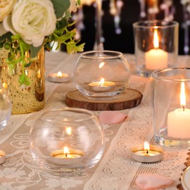 Volens 30pcs Assorted Clear Votive Candle Holders Bulk, Large Wedding Centerpieces for Tables, Glass Votive & Tealight Candle Holders for Party Decorations and Home Decor