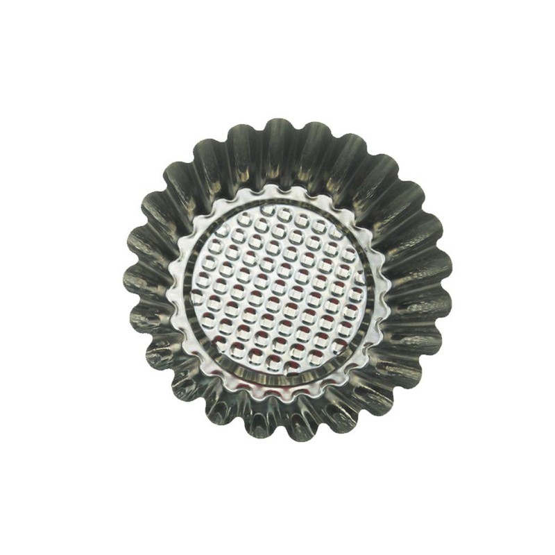 DOITOOL Baking Cup 12pcs Stainless Steel Round Lace Egg Tart