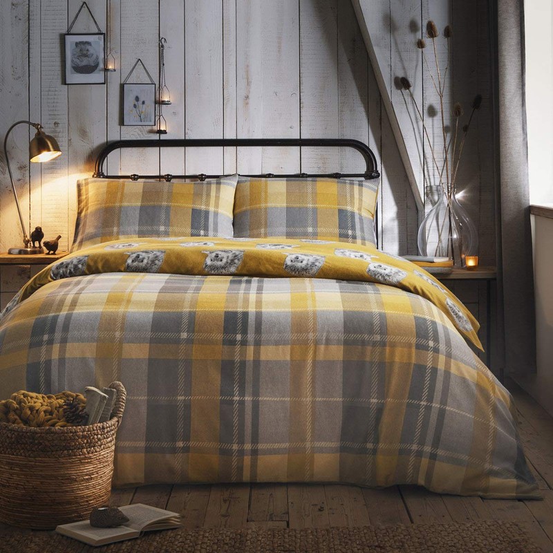 Dreams & Drapes Colville Check-100% Brushed Duvet Cover Set, 100%