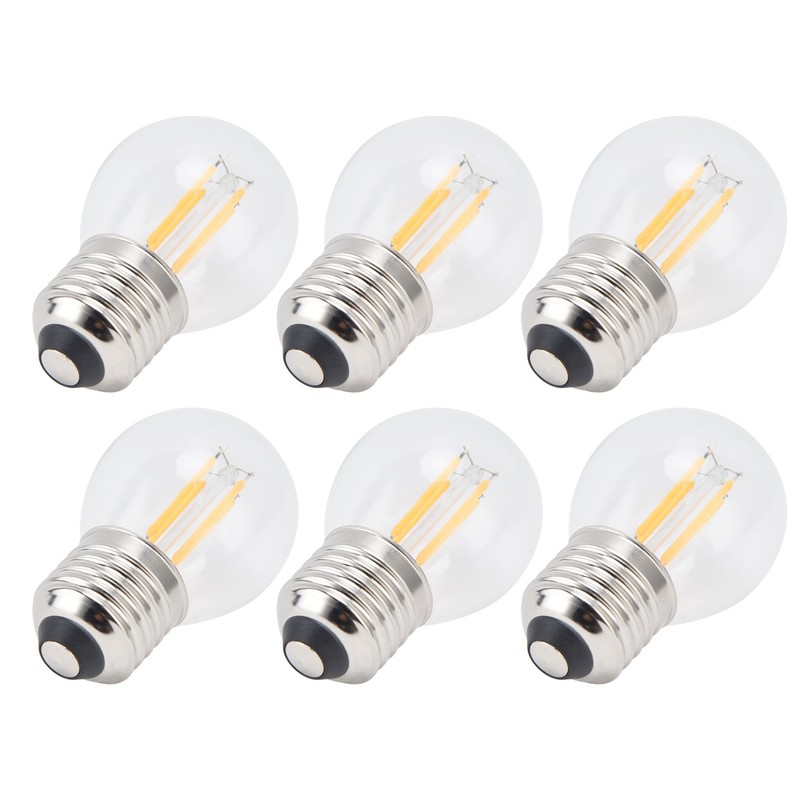 6PCS G45 E27 LED Light Bulb Transparent Glass Bulb Vintage