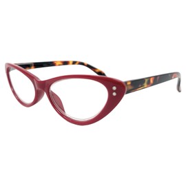 Incredible Bargains The Audrey Vintage Cat-Eye Reading Glasses for Women + 2.75 Radiant Red