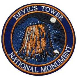 Devil's Tower National Park 3" Embroidered Patch DIY Iron or Sew-on Decorative Vacation Souvenir Applique Wander Nature Wildlife Hike Trek Camping Explore Mountains Stars Moon Scout Guide Ranger9