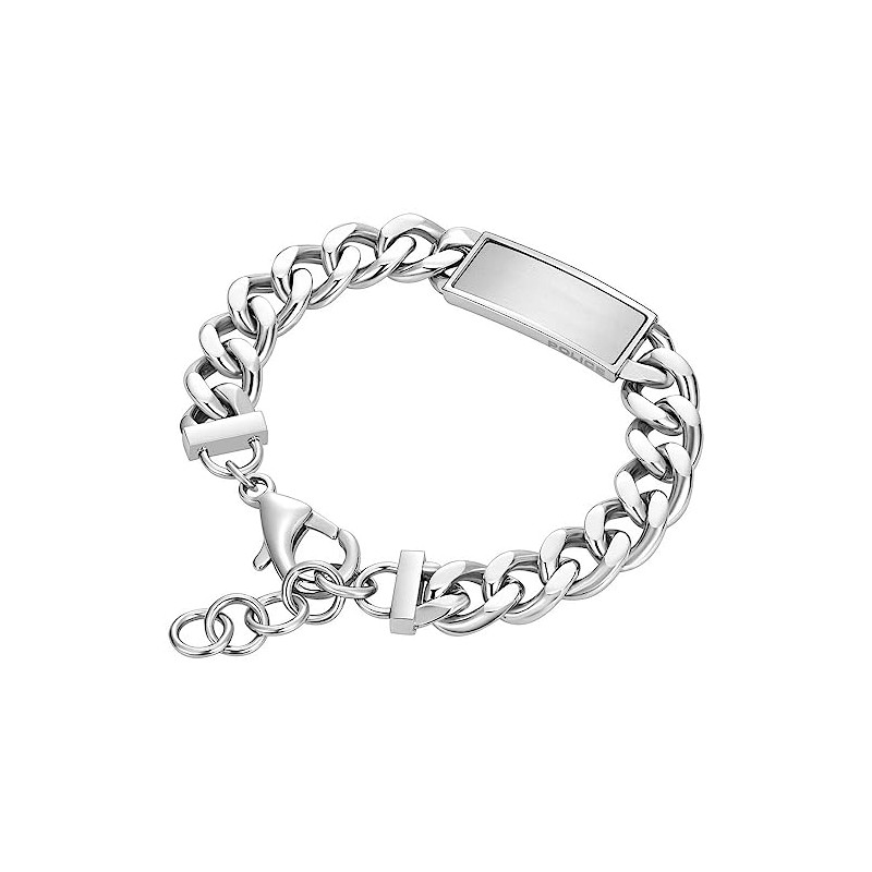 Police Revenge II Mens Stainless Steel Polished Motif Chain 19cm