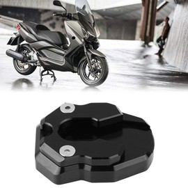 1 x Motorcycle Side Stand Pad, Motorcycle Non-Slip Side Stand Magnification Extension Cushion Plate for Nmax155 2015-2016 XMAX 300 2017-2018 (Black)