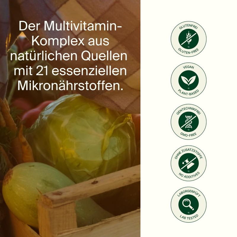 art´gerecht Multi-30 capsules, 100% natural multivitamin for optimal supply of