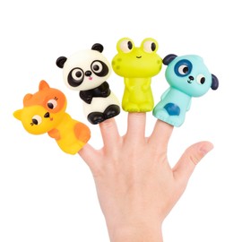 B. toys – 4 Finger Puppets – Animal Finger Puppets – Cat, Panda, Dog, Frog – Waterproof Baby Bath Toys – 10+ Months – Pinky Pals – Cat, Panda, Dog, Frog