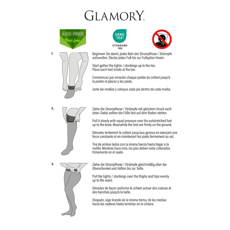 GLAMORY Women's Luxury 20 Suspender Stockings, 20 DEN, Black, X-Large