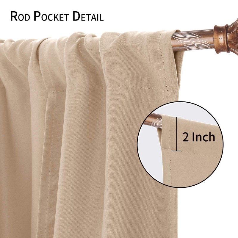 DWCN Blackout Curtains-Tie Up Shade for Window Thermal Insulated Room